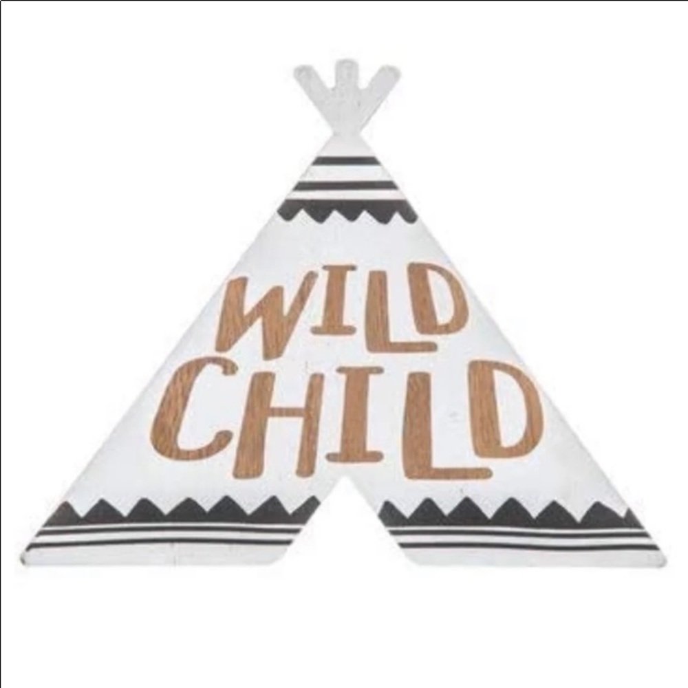 WILD CHILD Teepee Wood Wall Decor